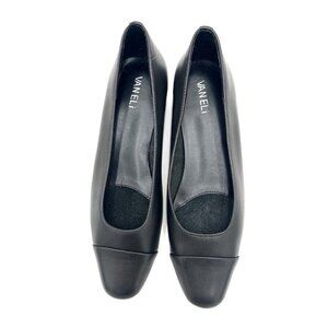 VANELi "Frankie" Black Soft Leather Flats 9.5 Narrow Classic Tailored